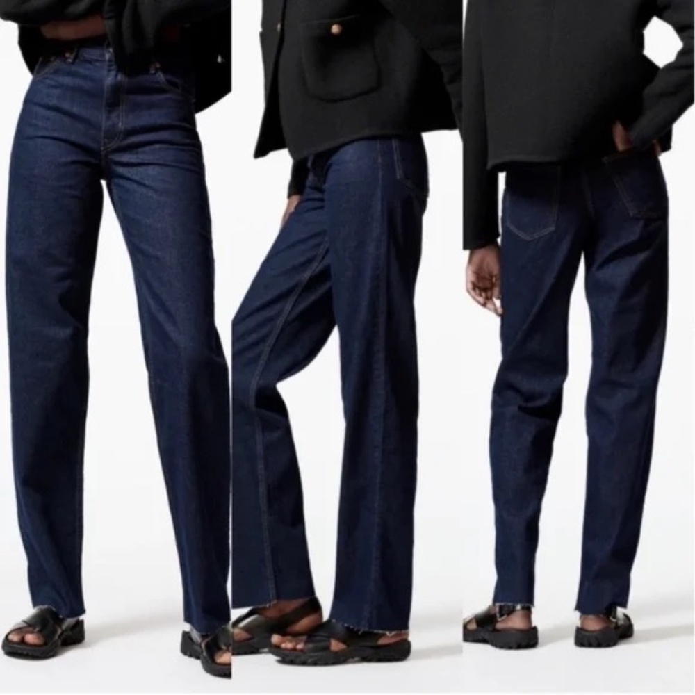 Zara The New Daddy Full Length Dark Wash Denim